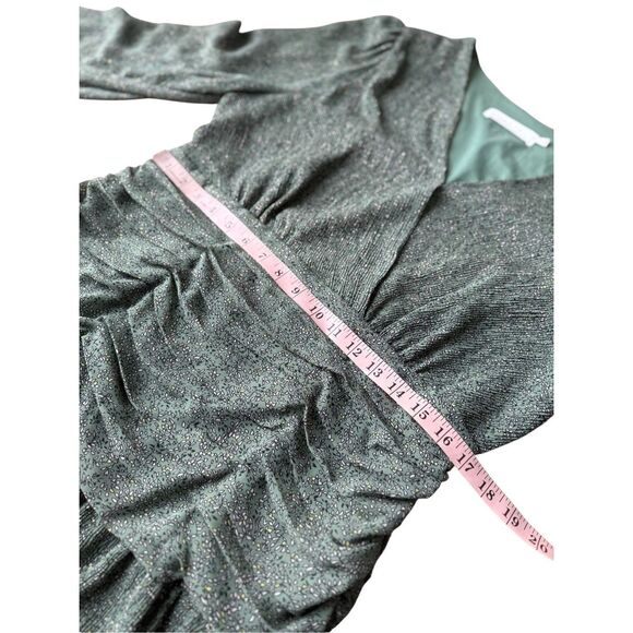 ASTR The Label Green Ruched Ruffle Floral Print Midi Dress - Picture 11 of 13